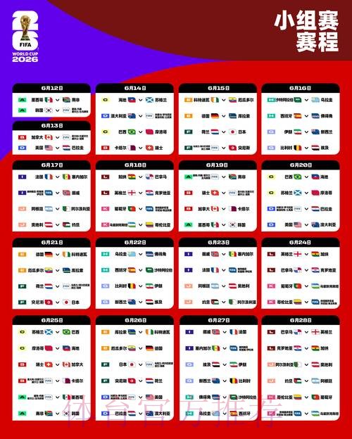 2026世界杯小组赛赛程完整版完整安排怎么查